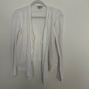 LOFT Cream Open Front Cardigan